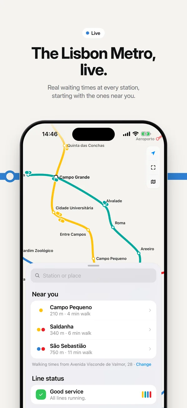 Metro w Lizbonie, na żywo.