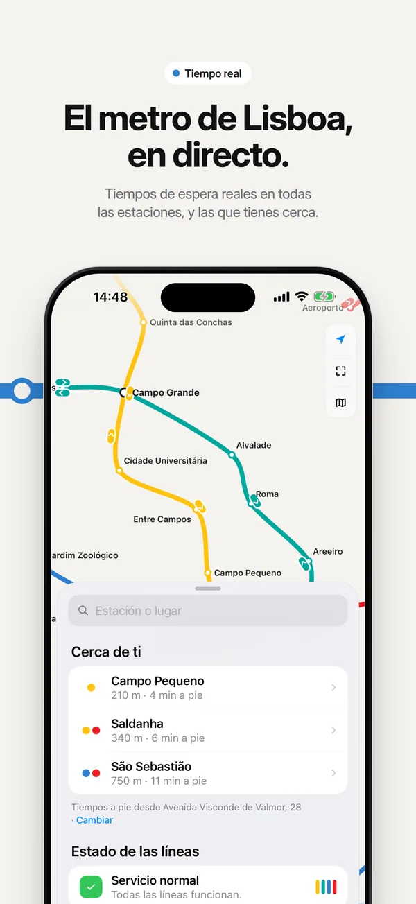 El metro de Lisboa, en directo.
