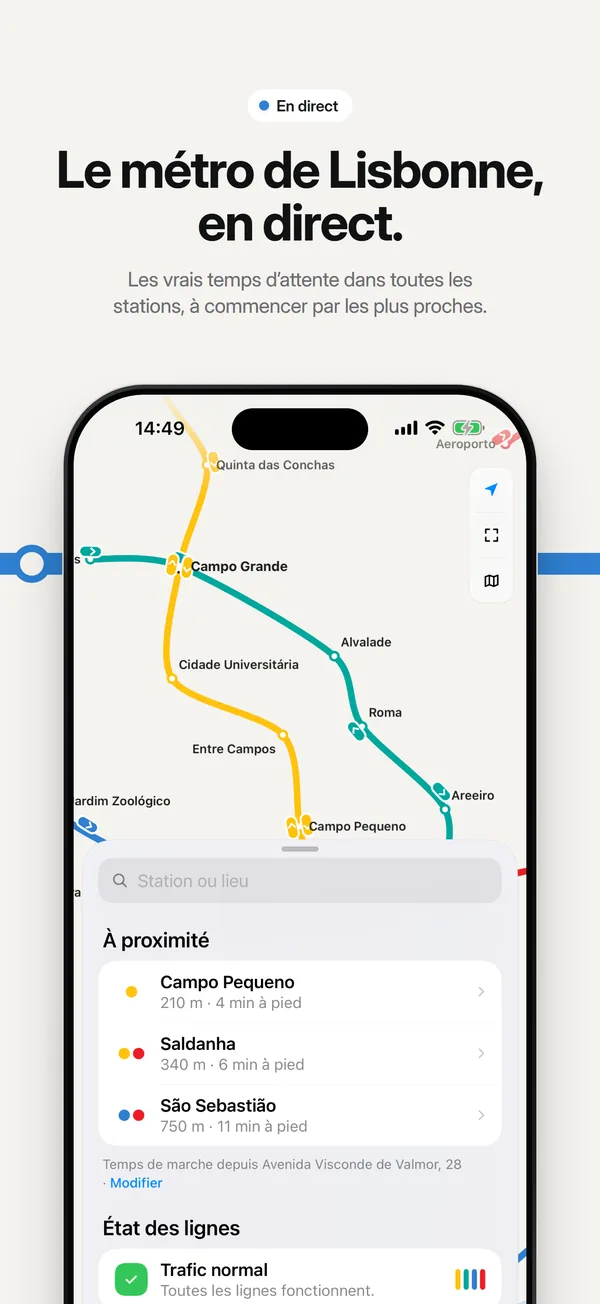 Le métro de Lisbonne, en direct.