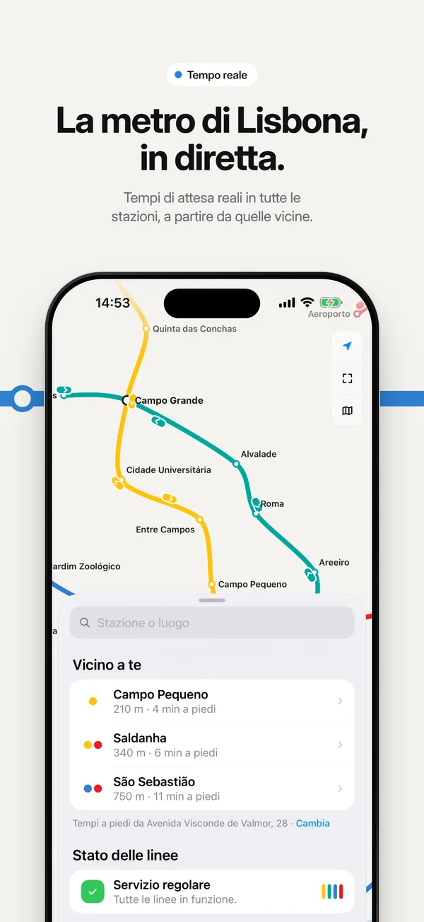 La metro di Lisbona, in diretta.