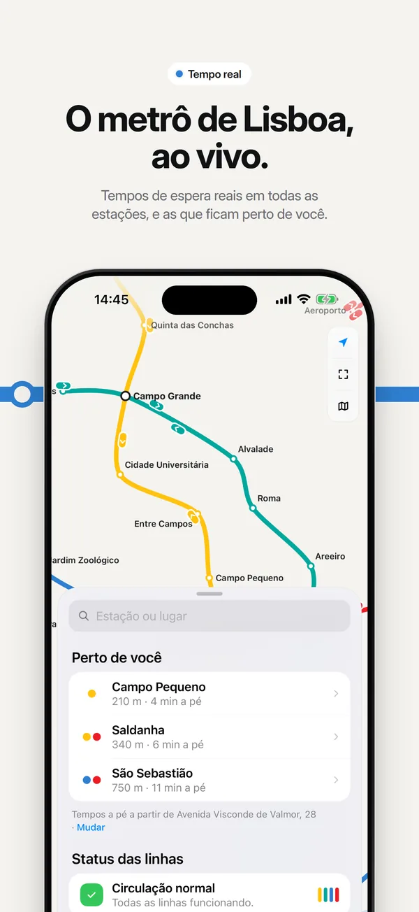O metrô de Lisboa, ao vivo.